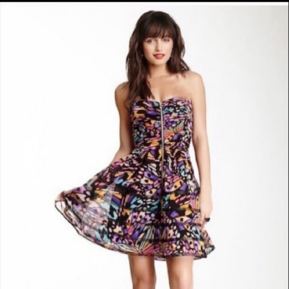 Betsy Johnson Colorful Butterfly Bustier Dress